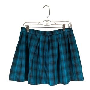 Hot topic Plaid Blue mini Skirt size medium mall goth